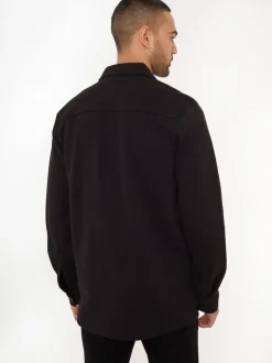 Threadbare - Veste-chemise boutonnée en sergé Noir Hot