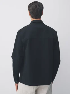 Next - Veste-chemise en jersey sergé à boutons-pression Noir Online