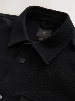Next - Veste-chemise en jersey sergé à boutons-pression Noir Online