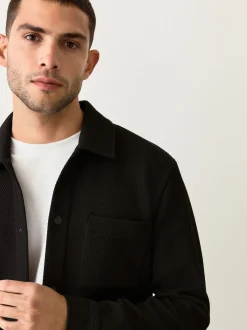 Next Noir - Veste-chemise en jersey texturé diagonal Best