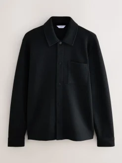 Next Noir - Veste-chemise en jersey texturé diagonal Best