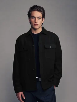 Next Noir - Veste-chemise en laine à deux poches Outlet