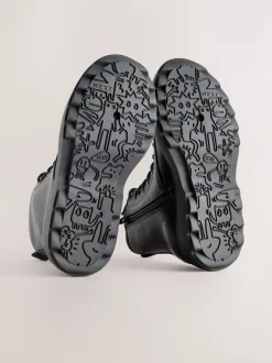 Next Noir - Warm Lined À lacets Ankle Bottes Hot