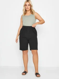 Yours Curve Noir - Cool 100% Cotton Shorts Clearance