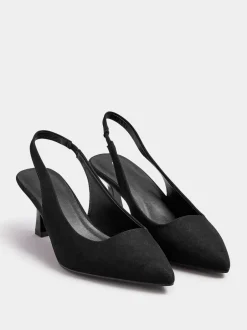 Yours Curve Noir - Extra Coupe large talons Slingback New