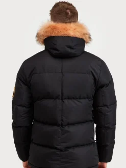 Zavetti Canada Noir - Mens Oshawa 2.0 Veste parka avec fausse fourrure détachable Clearance