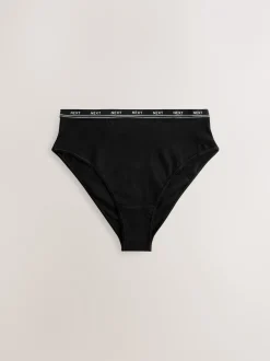 Next Noir avec logo noir - Lot de 4 culottes à logo en coton Jambe haute à taille haute Best