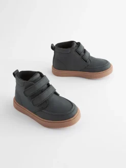Next Noir avec semelle en gomme - Bottines avec fermeture scratch et doublure chaude Sale