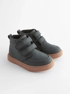 Next Noir avec semelle en gomme - Bottines avec fermeture scratch et doublure chaude Sale