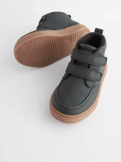 Next Noir avec semelle en gomme - Bottines avec fermeture scratch et doublure chaude Sale