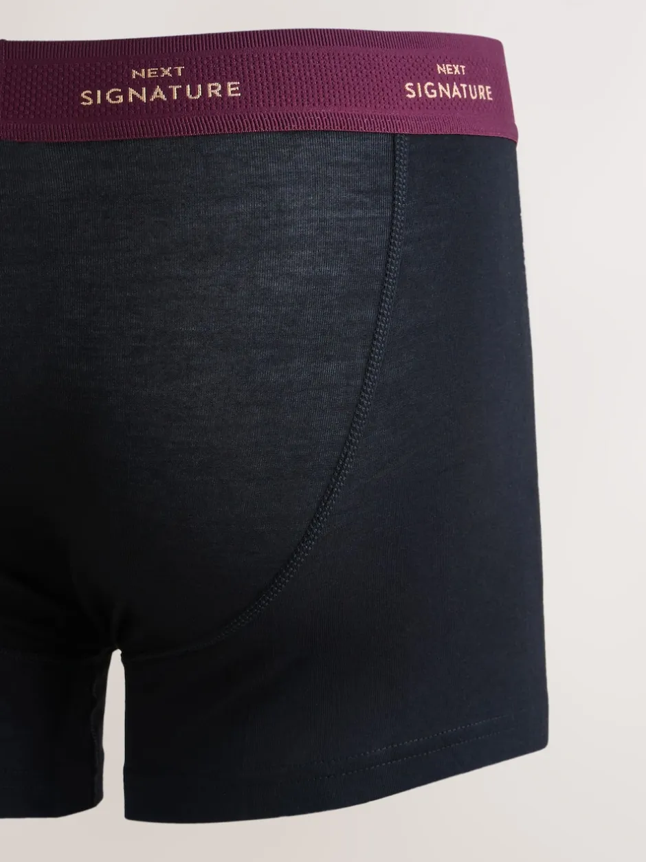 Next - Lot de 4 - Boxers Signature A-Fronts Noir avec taille colorée Discount