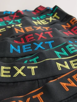 Next - Lot de 5 boxers (1.5-16ans) Noir avec taille de couleur contrastante Clearance