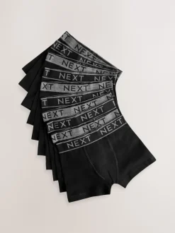 Next - Lot de 10 boxers (1.5-16ans) Noir avec taille grise New