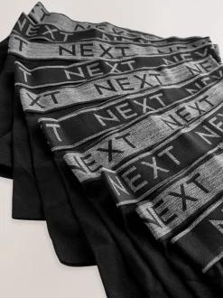 Next - Lot de 10 boxers (1.5-16ans) Noir avec taille grise New