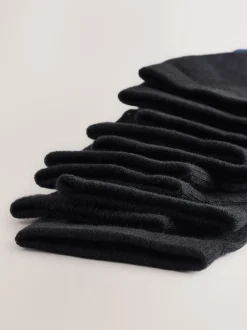 Next Noir avec talon et orteil contrastés - Paquet de chaussettes en coton riche 10 Hot