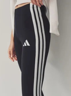 adidas - Leggings Essentials en coton à 3 bandes Noir blanc Online