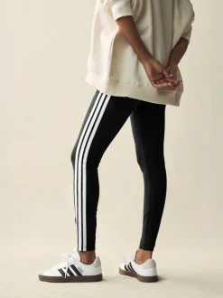 adidas - Leggings Essentials en coton à 3 bandes Noir blanc Online