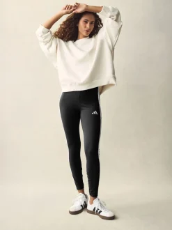 adidas - Leggings Essentials en coton à 3 bandes Noir blanc Online