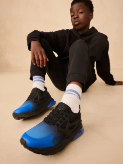 Next - Entraîneurs en dentelle élastique Noir Bleu Ombre Hot