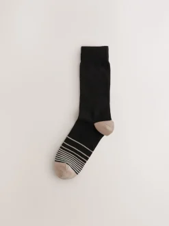 Next - Lot de 7 - Chaussettes riches en coton pour homme Noir Couleur Ombre Hot