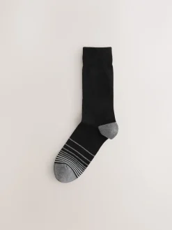 Next - Lot de 7 - Chaussettes riches en coton pour homme Noir Couleur Ombre Hot