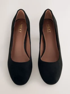 Next Noir en suédine - Chaussures à talons Forever Comfort® à bout rond Clearance
