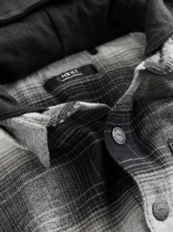 Next Noir et blanc - Chemise à manches longues à carreaux à capuche (3-16ans) Online