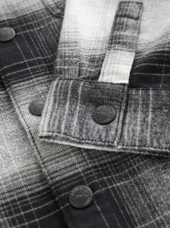 Next Noir et blanc - Chemise à manches longues à carreaux à capuche (3-16ans) Online