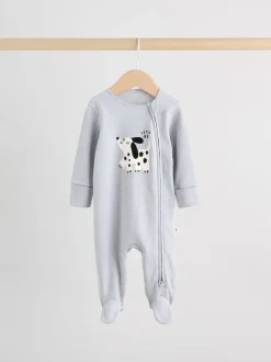 Next - Lot de 3 dors-bien bébé zippés (0-2ans) Noir et blanc à motif chien Sale