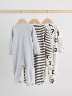 Next - Lot de 3 dors-bien bébé zippés (0-2ans) Noir et blanc à motif chien Sale