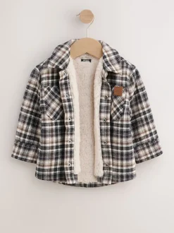 Next Noir et blanc - Veste-chemise à carreaux doublée de peau de mouton (3mois7ans) Online