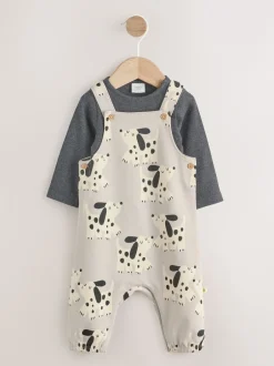 Next Noir et blanc chien - Ensemble salopette et body bébé en jersey (0 mois-2 ans) Online