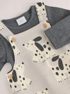 Next Noir et blanc chien - Ensemble salopette et body bébé en jersey (0 mois-2 ans) Online