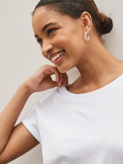 Next noir et blanc rayé - Lot de 3 T-shirts à manches courtes 100 % coton Discount