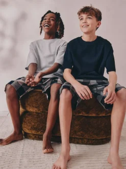 Next Noir gris - Lot de 2 pyjamas oversize tissés à carreaux (3-16ans) Best