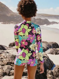 Next Noir imprimé tropical - Maillot de bain court une pièce (3-16ans) Outlet