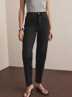 Next Noir lavé - Jean colonne extensible Mom Comfort Online