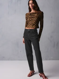 Next Noir lavé - Jean stretch Mom Comfort New