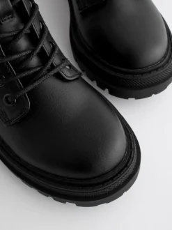 Next - Warm Lined À lacets Ankle Bottes Noir mat Outlet
