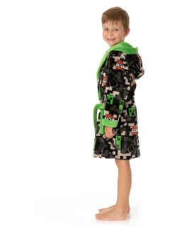 Vanilla Underground - Peignoir unisexe en polaire pour enfant Noir Minecraft Sale