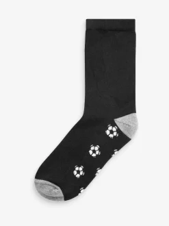 Next Noir motif football - Paquet de chaussettes rembourrées en coton riche 7 New