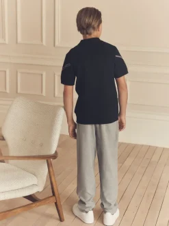 Next Noir motif losanges - Polos tricotés à col zippé (3-16yrs)