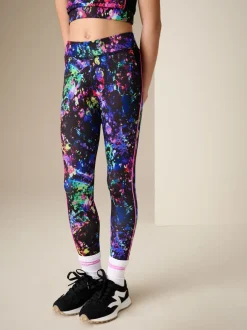 Next - Leggings de sport (3-16ans) Noir multicolore éclaboussures Hot