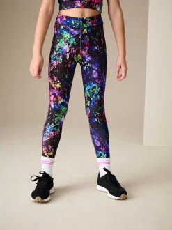 Next - Leggings de sport (3-16ans) Noir multicolore éclaboussures Hot