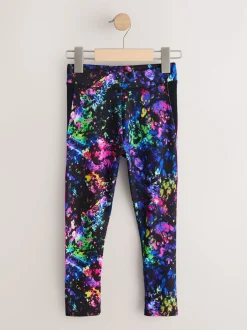 Next - Leggings de sport (3-16ans) Noir multicolore éclaboussures Hot