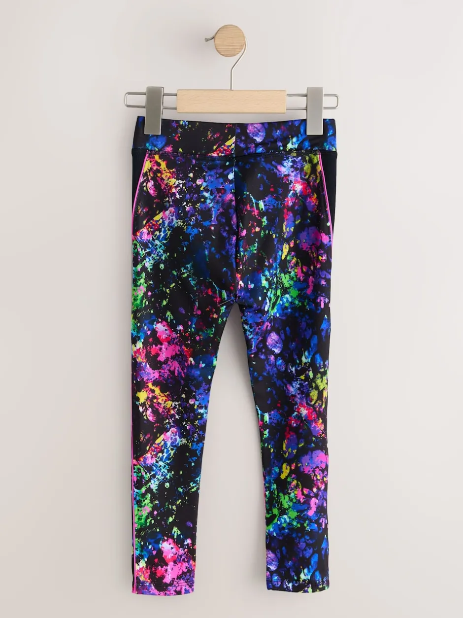 Next - Leggings de sport (3-16ans) Noir multicolore éclaboussures Hot