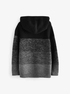 Next Noir Ombre Color-block - Sweat-shirt tricoté à capuche (3-16yrs) Clearance