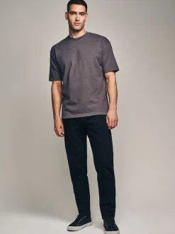 Next - Jeansextensible classique coupe fuselée régulière Noir uni Discount