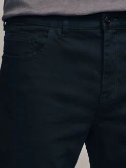 Next - Jeansextensible classique coupe fuselée régulière Noir uni Discount