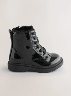 Next Noir verni scintillant - Bottines à lacets Discount